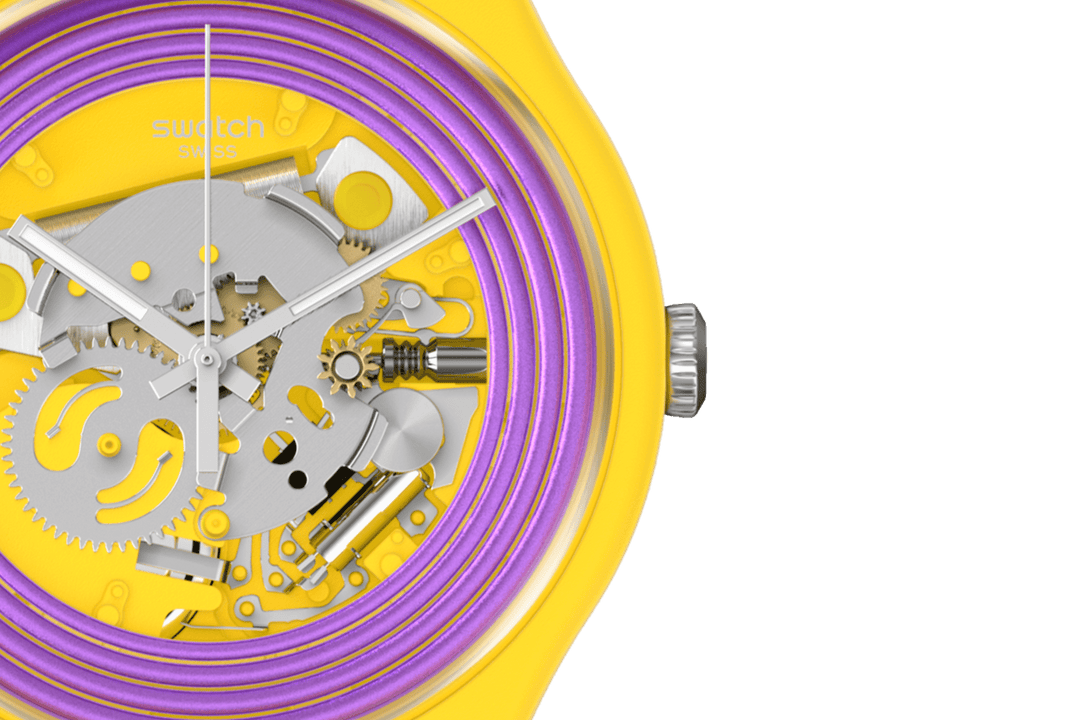 Swatch orologio PURPLE RINGS YELLOW Originals New Gent Biosourced 41mm SO29J100 - Capodagli 1937