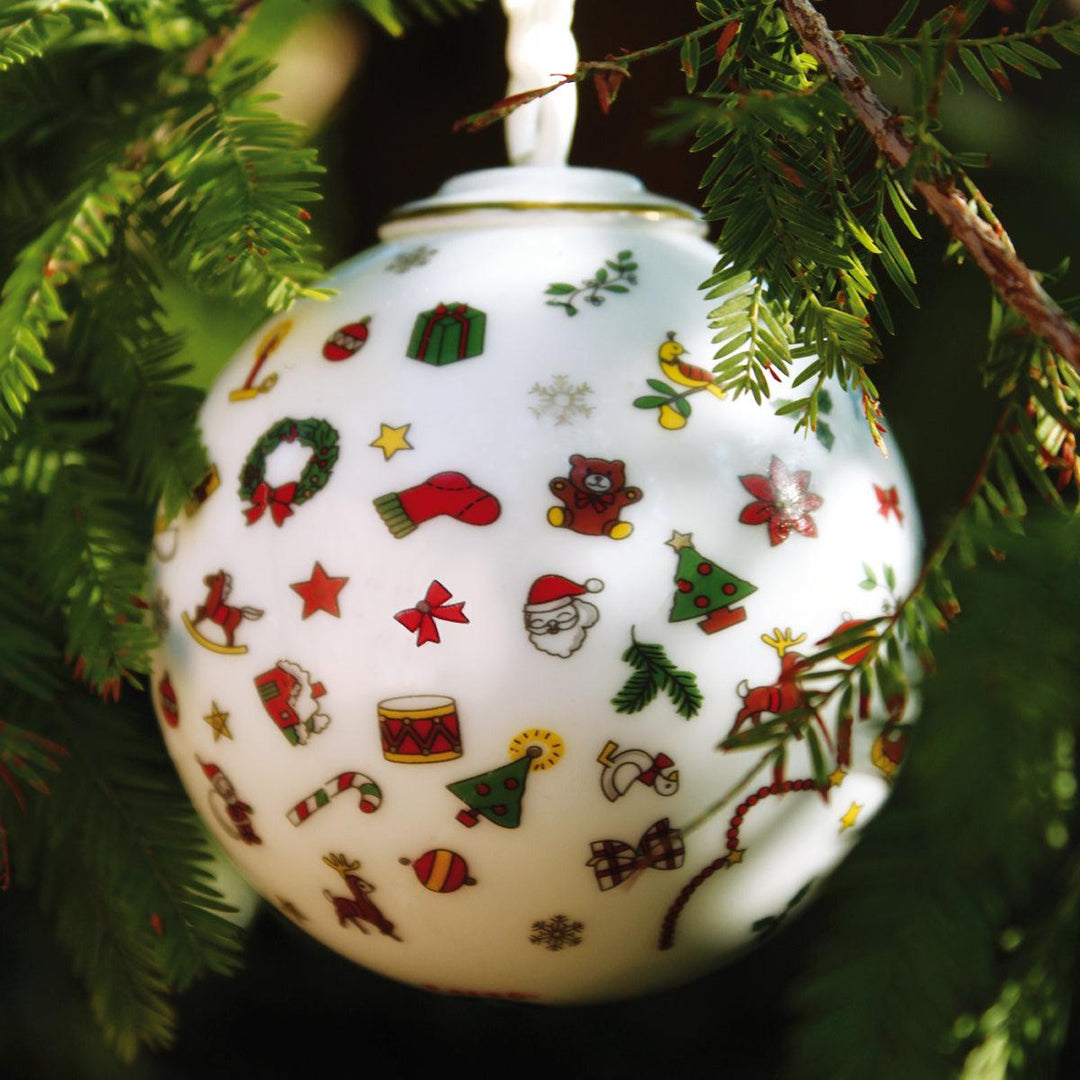 Taitu sphere decoration Noel Oro Ball 8cm Fine Porcelain 12-4-17 - Capodagli 1937