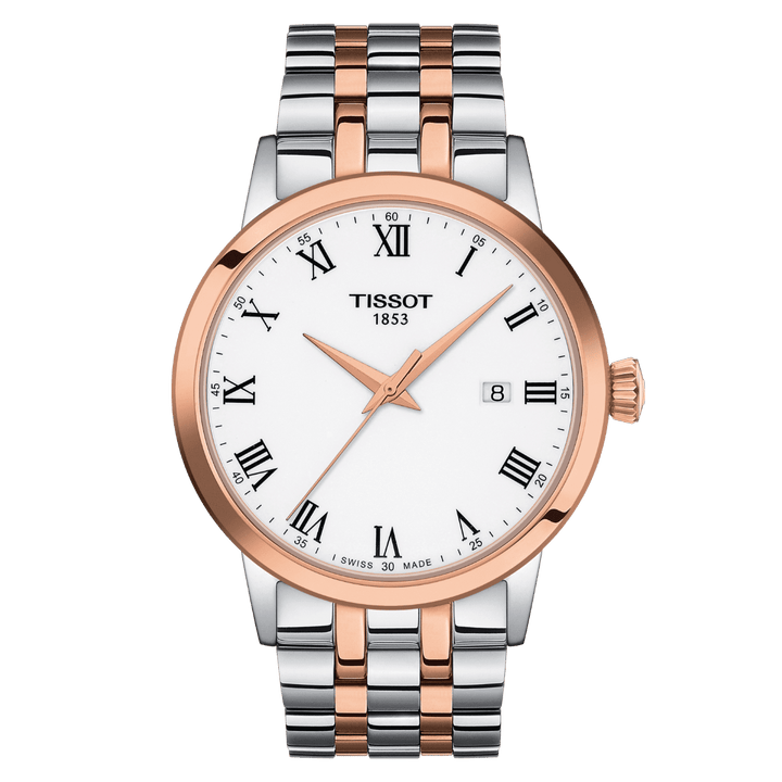 Tissot orologio Classic Dream 42mm bianco quarzo acciaio finitura PVD oro rosa T129.410.22.013.00 - Gioielleria Capodagli