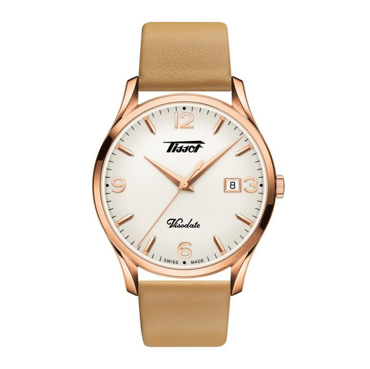Tissot Heritage Visodate horloge 40 mm staal PVD roségoud quartz T118.410.36.277.01 - Gioielleria Capodagli
