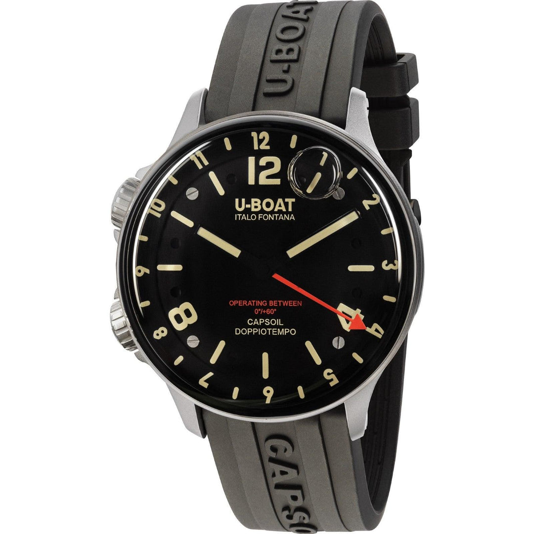 U-BOAT orologio Capsoil Doppiotempo SS 45mm nero quarzo acciaio 8769/A - Capodagli 1937