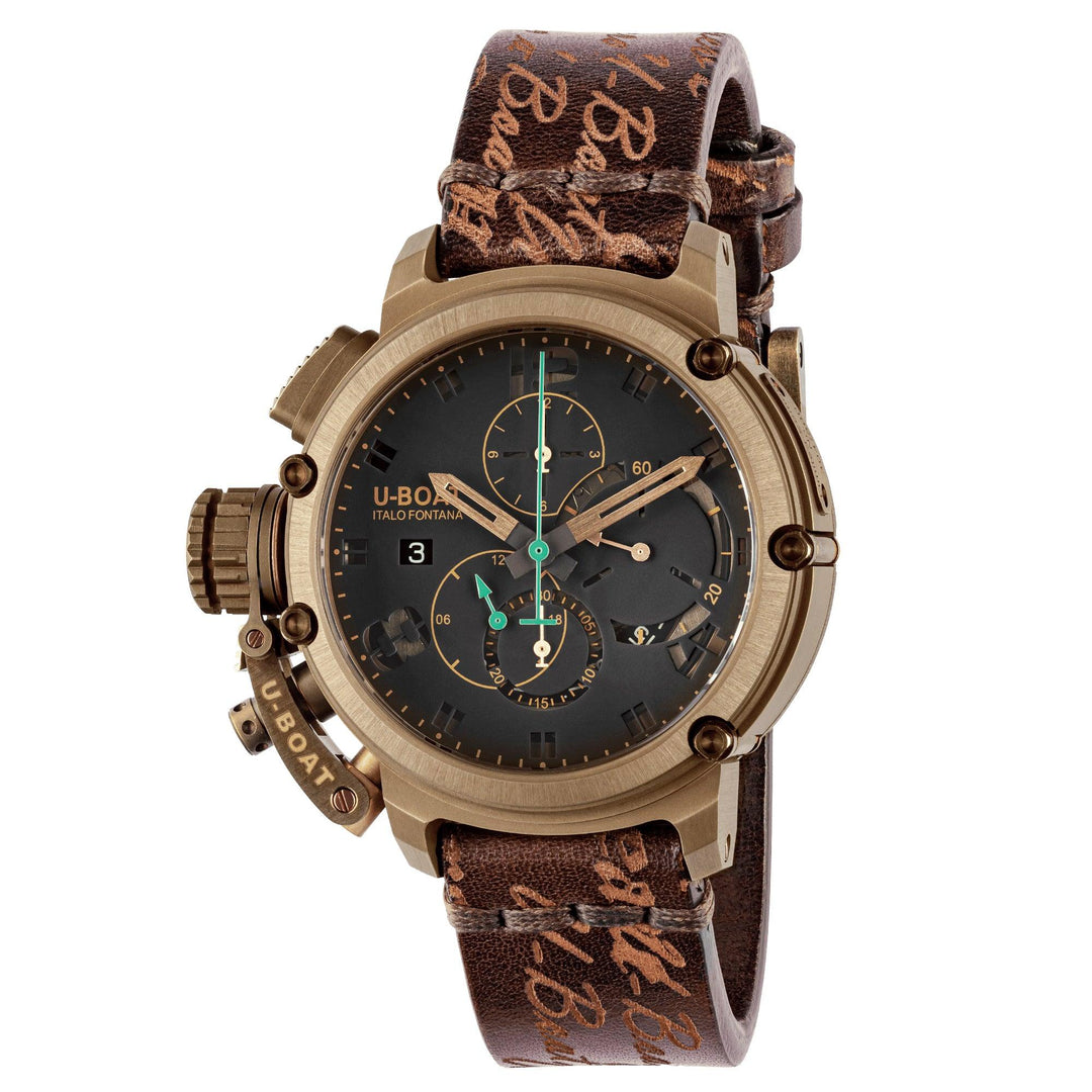 U-BOAT orologio CHIMERA Sapphire Green Chrono Bronze 46mm nero automatico bronzo 8526 - Capodagli 1937