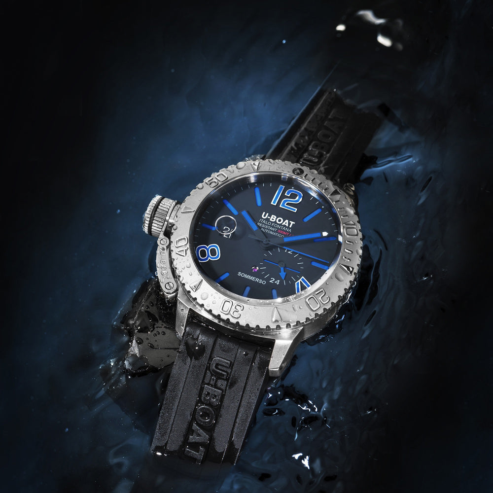 U-BOAT herenhorloge Sommerso Blauw 46mm automatisch staal 9014 - Gioielleria Capodagli