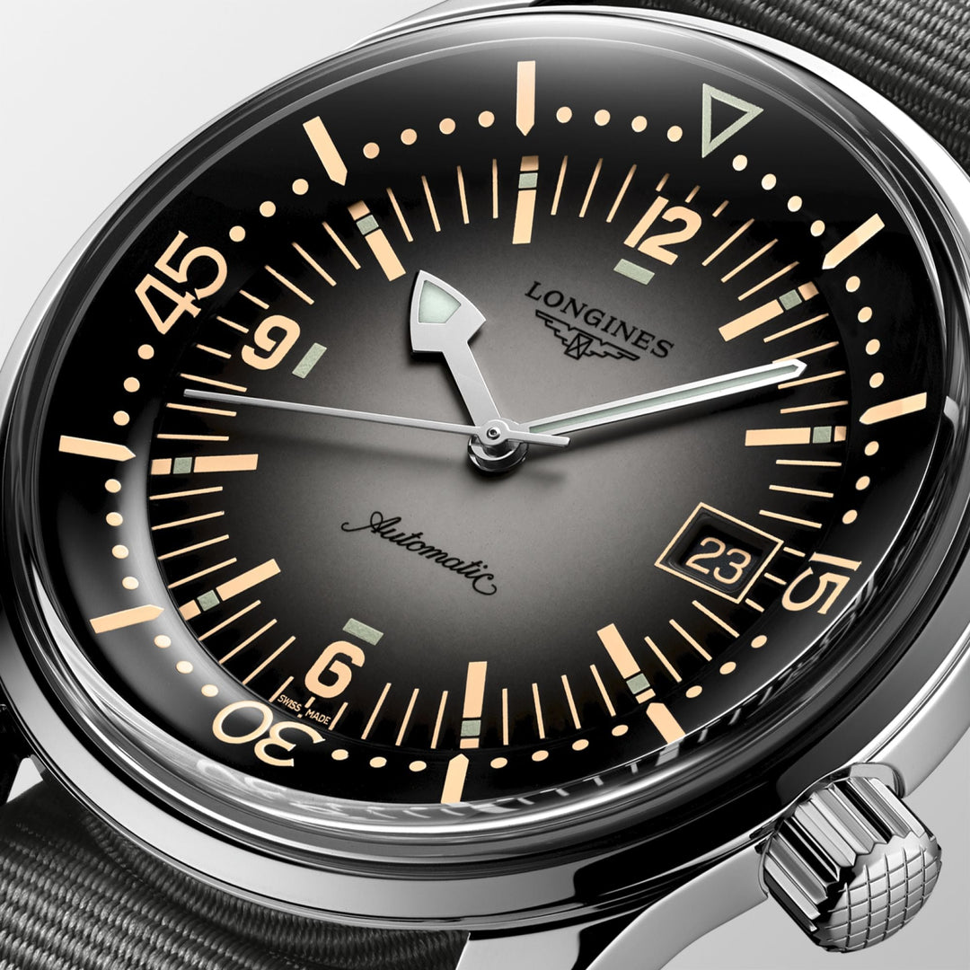 LONGINES LEGEND DIV Watch 42mm Clock Automatic Gray Steel L3.774.4.70.2
