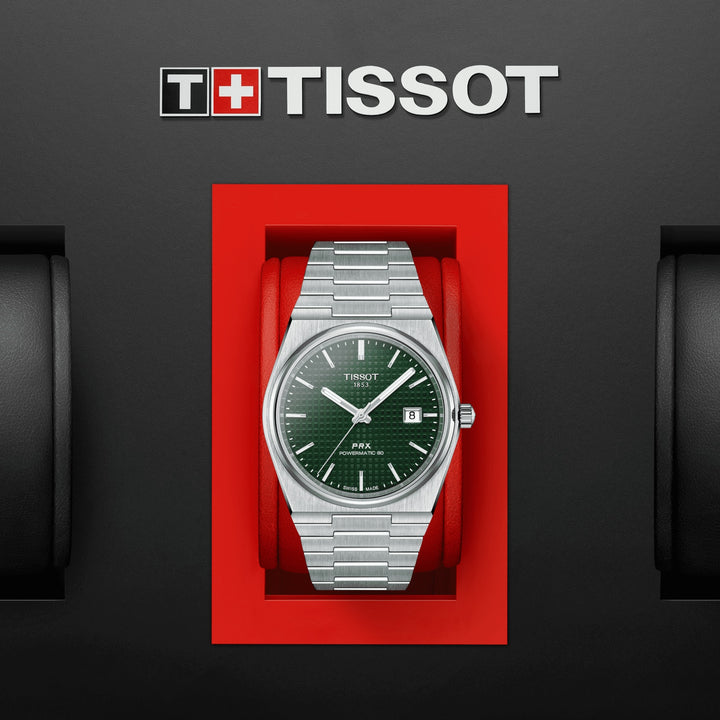 Tissot Clock Prx PowerMitic 80 40mm groen automatisch staal T137.407.11.091.00 uur